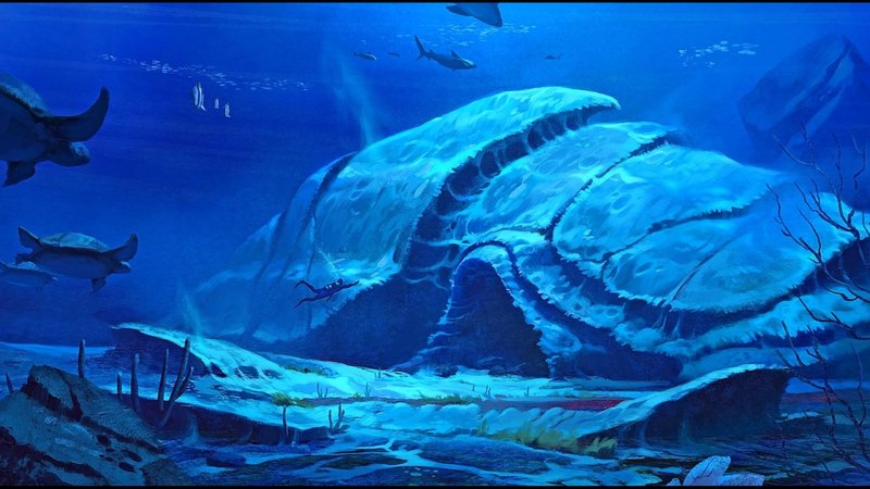 shark, fantasy, ocean, diver, landscape