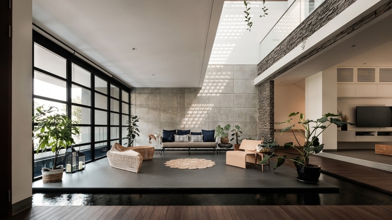 modern, rattan furniture, interior design, architecture