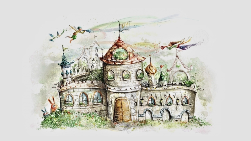 art, draw, fantasy, castle, fairy