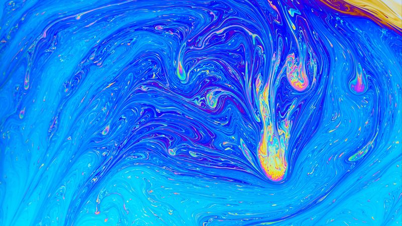 multicolored, liquid, paint, abstraction, 4k