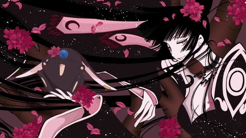 pretty, dress, black, beautiful, roses, sweet, cute, moon, girl, purple, anime, flowers, beauty, petals, long hair, pink