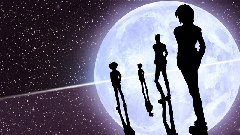 pretty, gon, hd, cg, guy, space, kurapika, kurapica, leorio, sweet, nice, moon, anime, darkness, killua, reflection, star, hunter x hunter, male, lovely, shadow, boy, dark