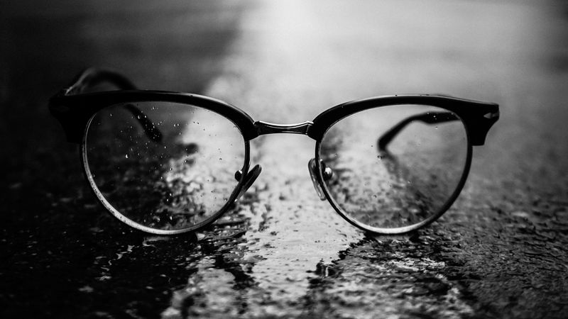 glasses, black, close-up, dark, 4k