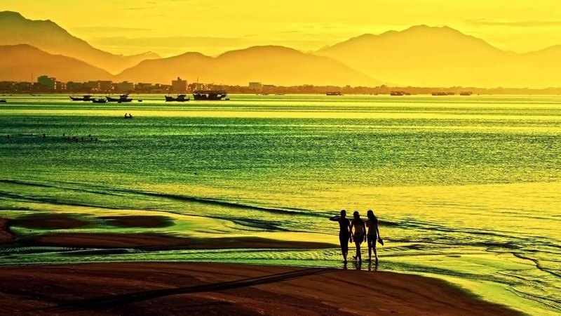 beach, people, hdr, sunset, sea