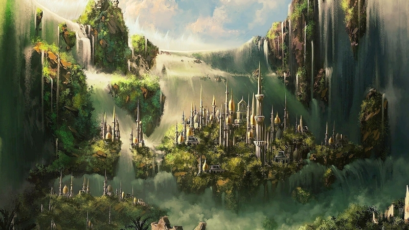 painting, forest, fantasy, green, art