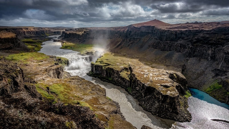 rivers, nature, mountains, waterfalls, clouds, shadows