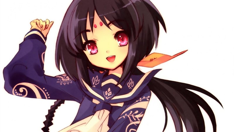 pretty, anime, red eyes, manga, beautiful, happy, smile, gorgeous, sweet, fun, awesome, original, pony tail, emotional, ponytail, black hair, playful, lovely, amazing, cute, anime girl