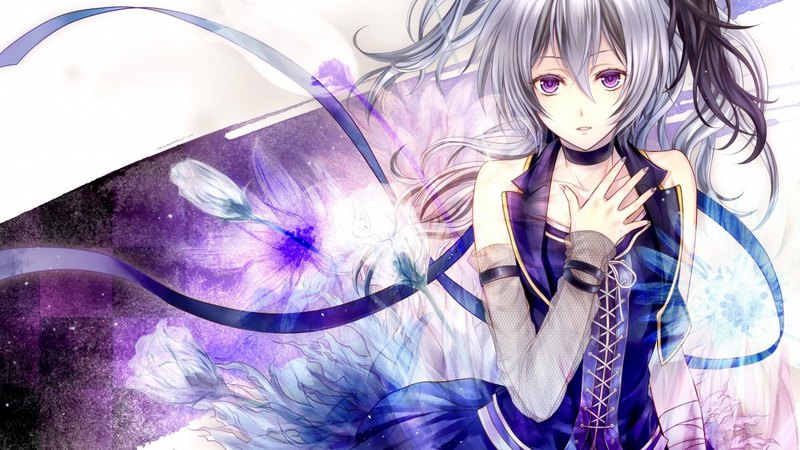 vocaloid, v flower, anime girl, v flower vocaloid
