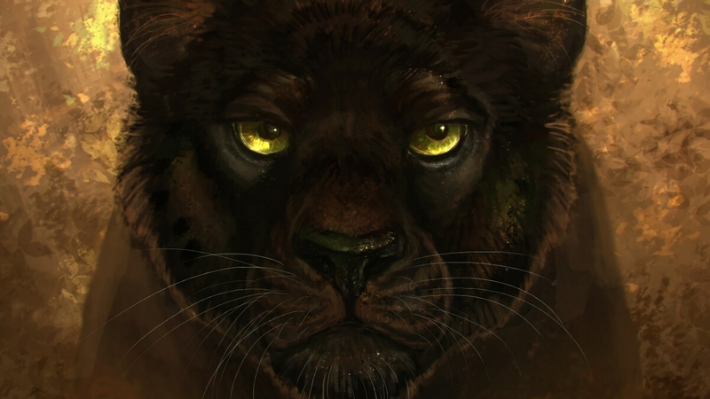 grayson windmill, fantasy, luminos, black, face, panther, eyes, animal