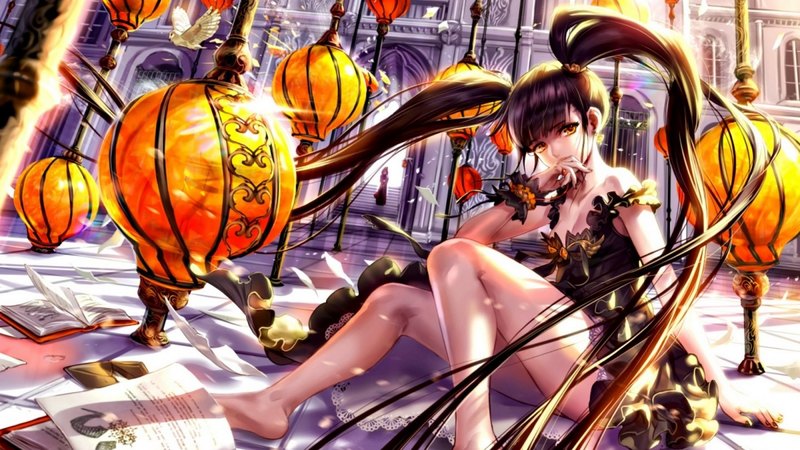 original, lantern, luminos, orange, manga, book, black, spell, midori foo, girl, anime