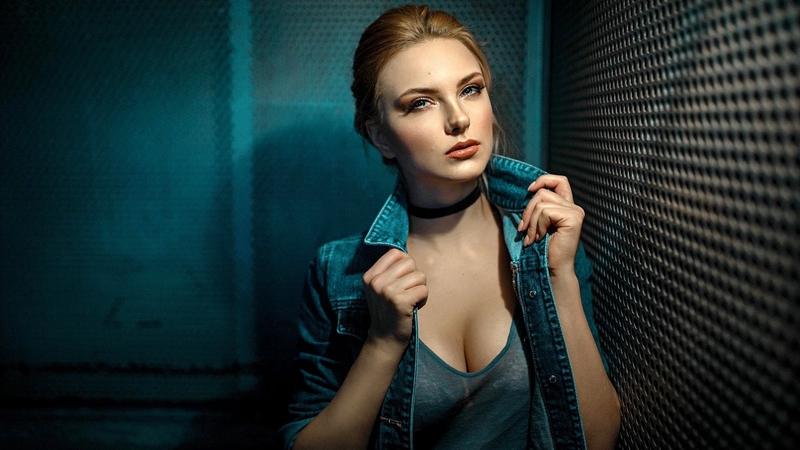 girl, blue, model, carla sonre, damian feather, woman