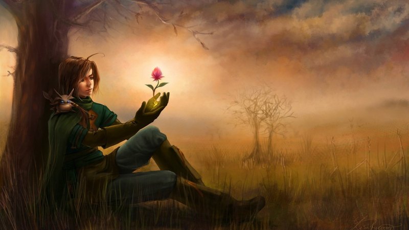 fantasy, boy, guy, orange, flower, game, man, creature