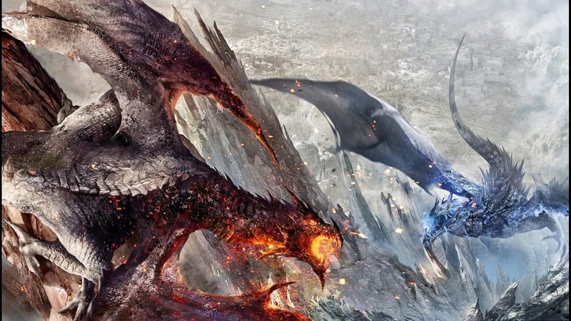 fire, fantasy, combat, ice, magic, dragon