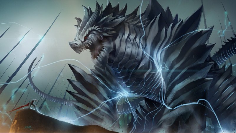 fantasy, beast, weapon, dragon, sword, armour