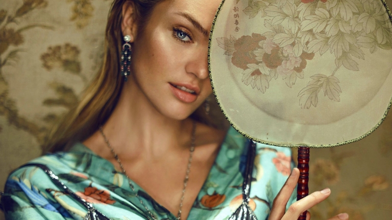 fan, model, female, hand, people