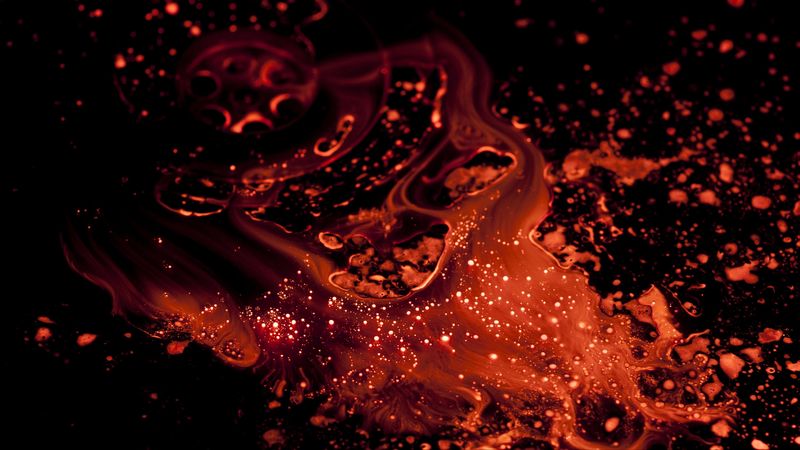 liquid, gloss, paint, red, 4k