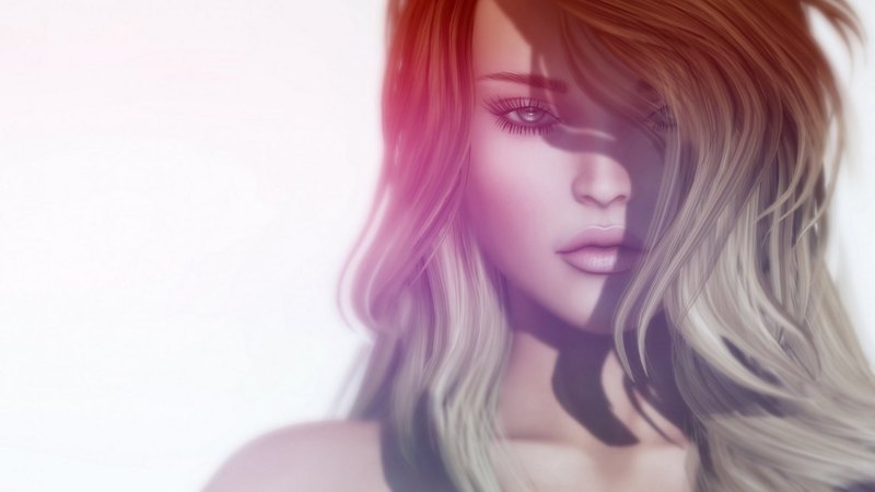 game, woman, fantasy, girl, rendering, beauty, face, white, pink