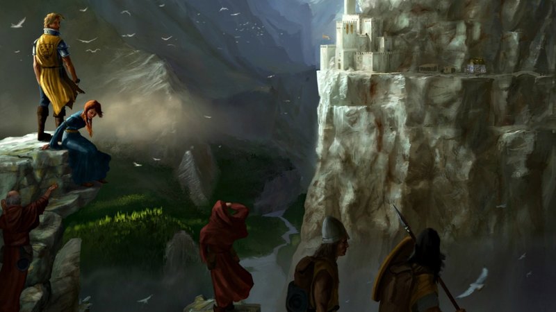 mountain, art, fantasy, girl, people, game, man, vonmurder