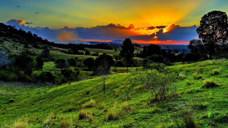 sun, rays, high dynamic range, nature, sunset, lights