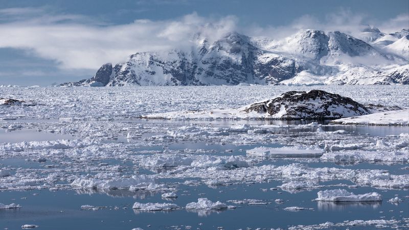 snow, ice, sea, greenland, 4k