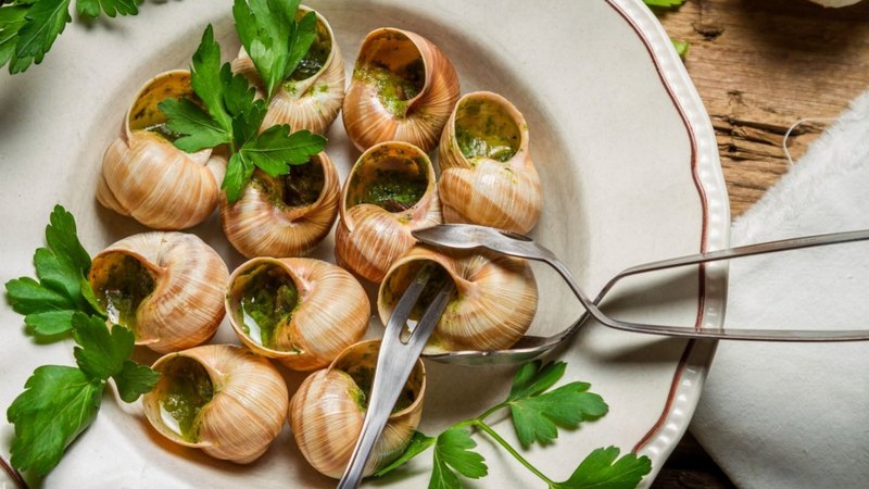 fried, dish, snails, food