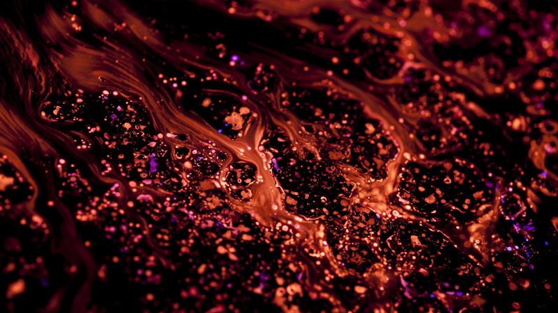 paint, liquid, stains, macro, red, 4k