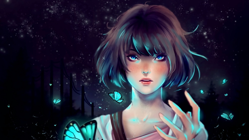 luminos, life is strange, manga, fantasy, butterfly, girl, anime, hand, max caulfield, blue