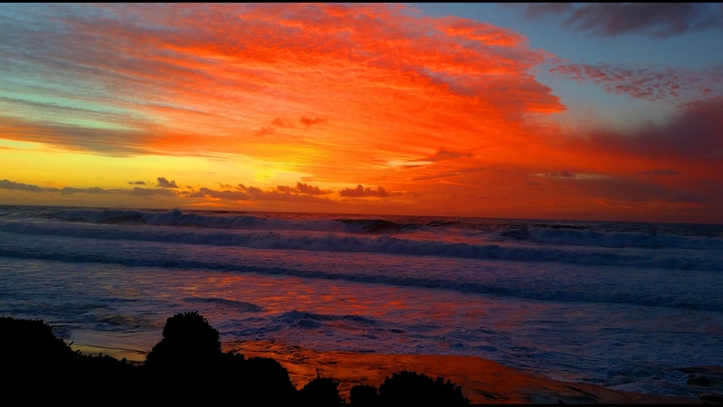 coast, sea, evening, sunset