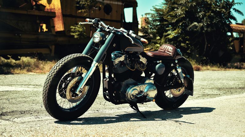 motorcycle, side view, shadow, wheel, 4k