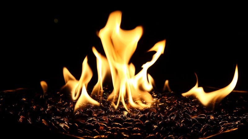 bonfire, fire, flame, dark, fiery, 4k