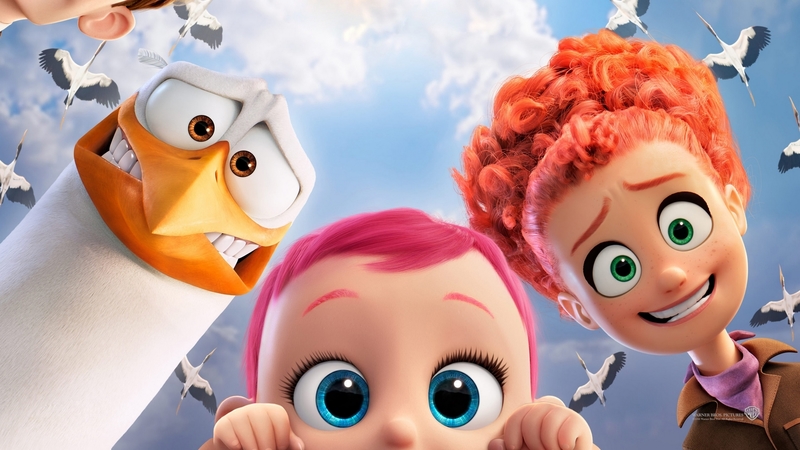 storks, movie, woman, baby, bird, animation, copil, child, funny, eyes, tulip, junior