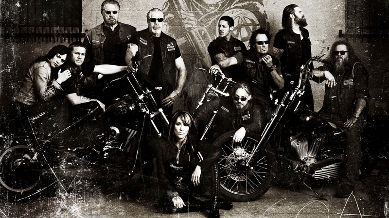 sons, anarchy, man, woman, motorcycle