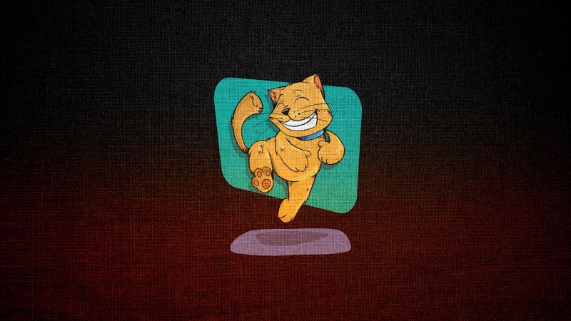 cat, art, happy, sticker, 4k