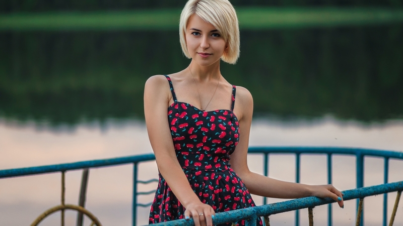 pretty, dress, blond, girl