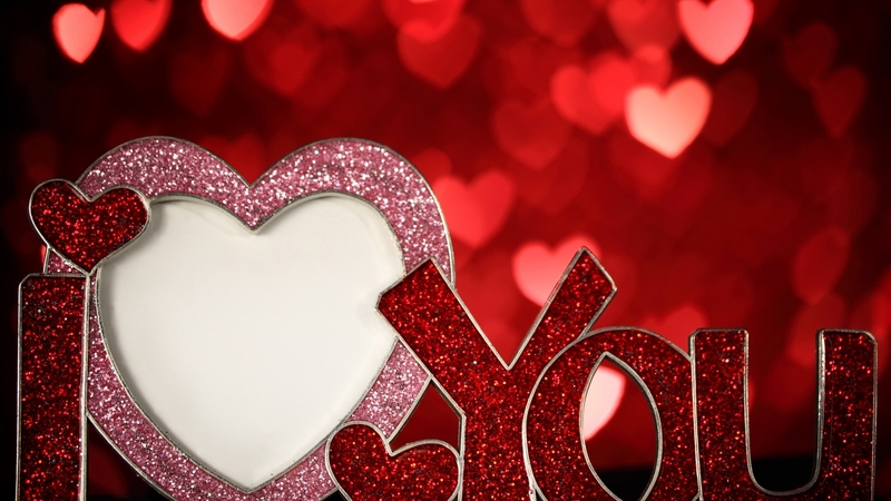 red, bokeh, glitter, heart, valentine, white, card