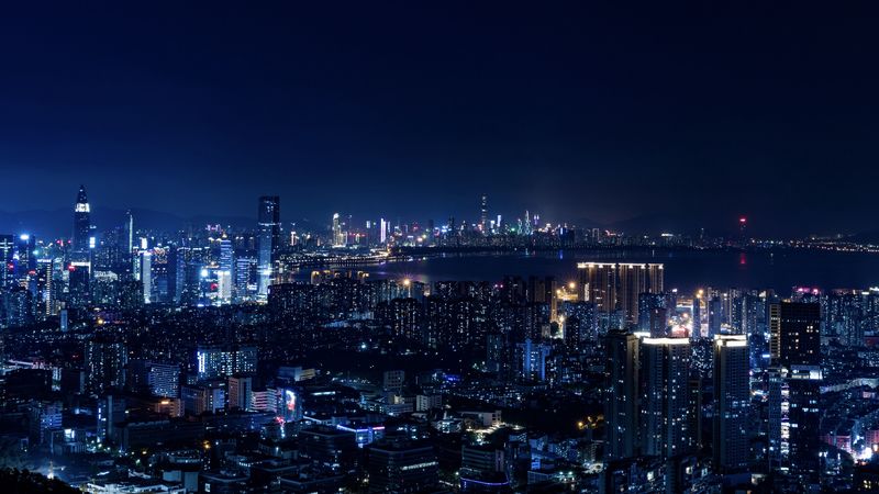 night city, city lights, metropolis, night, 4k