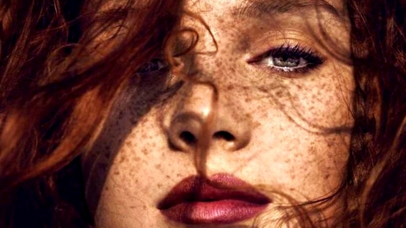 girl, model, redhead, face, freckles, eyes, woman