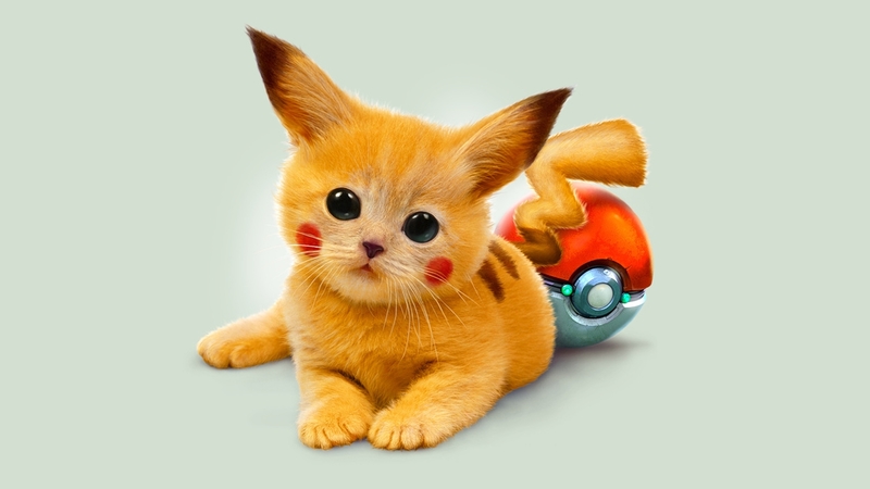 red, fantasy, luminos, paw, yellow, pisici, cat, pikachu