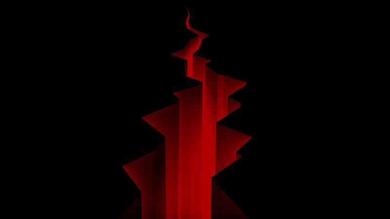lines, stripes, red, black, 4k