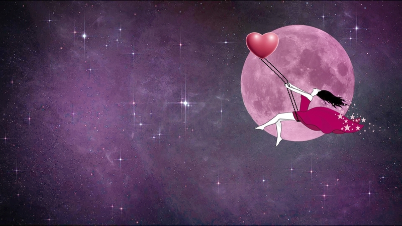 stars, sky, woman, carmencitazapacita, moon, purple, swing, heart, luna, pink