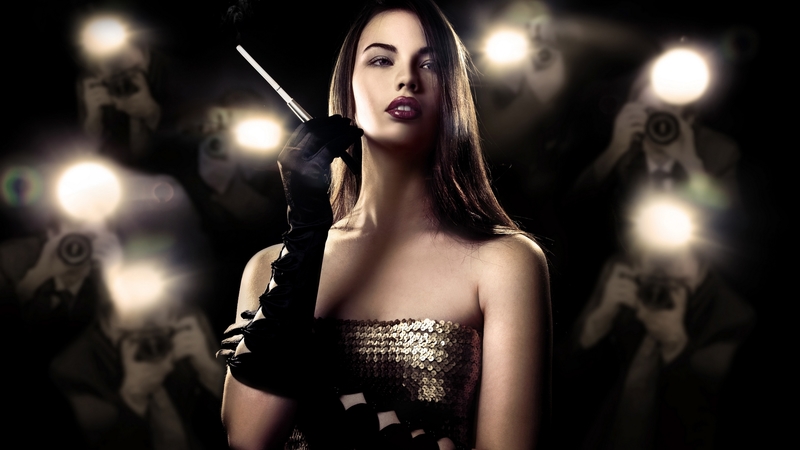 gloves, glamour, cigarette, girl