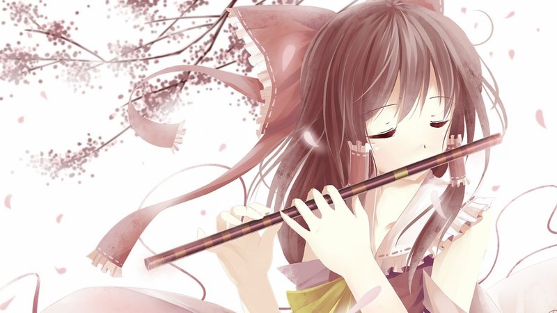 playing, cant think of a fourth, flute, brown hair
