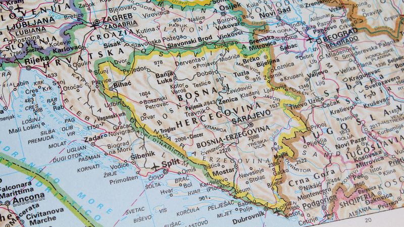 map, travel, bosnia and herzegovina, 4k