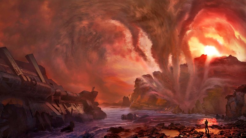 sci  fi, painting, fantasy, landscape