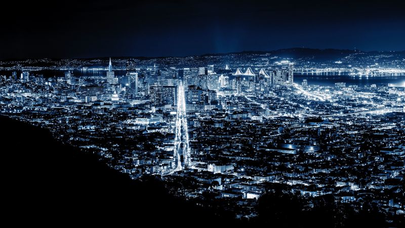 night city, city lights, san francisco, united states, 4k