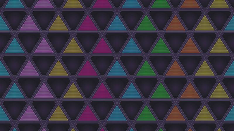 triangles, triangle, symmetry, multicolored, 4k