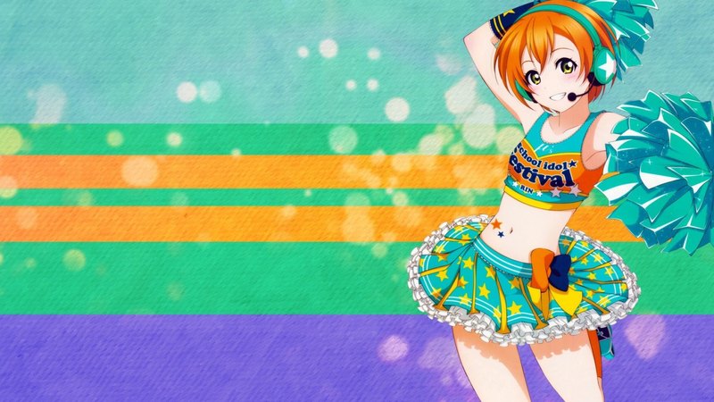 love live, rin, hoshizora, cheerleader