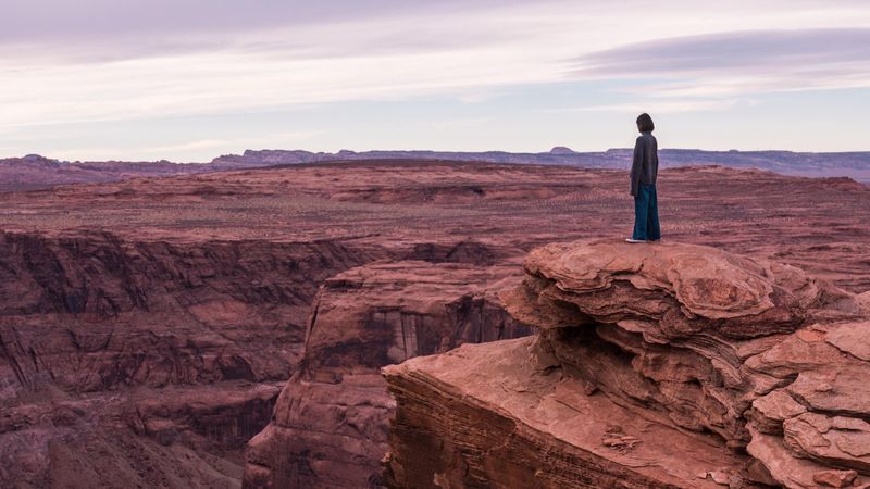 canyon, alone, solitude, height, 4k