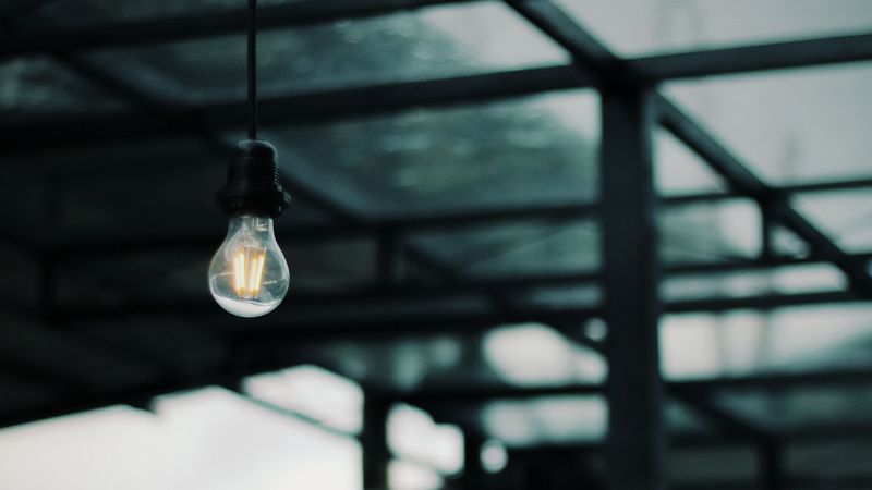 lightbulb, construction, blur, 4k