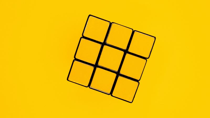 rubiks cube, cube, levitation, yellow, 4k